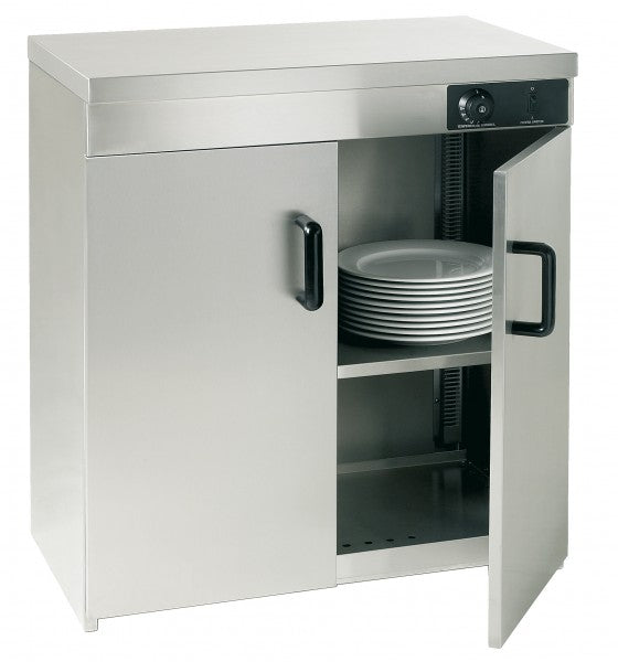 Gastronomie-Küchenschrank mit Geschirr.