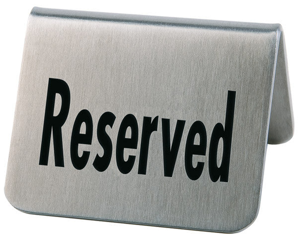 Metallschild mit "Reserved"-Aufschrift.