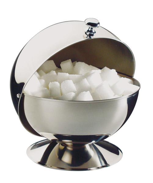 Zuckerdose mit Würfelzucker.