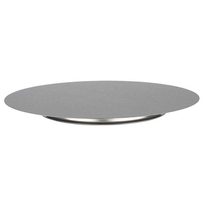 Drehbare Edelstahlplatte für Gastronomie.