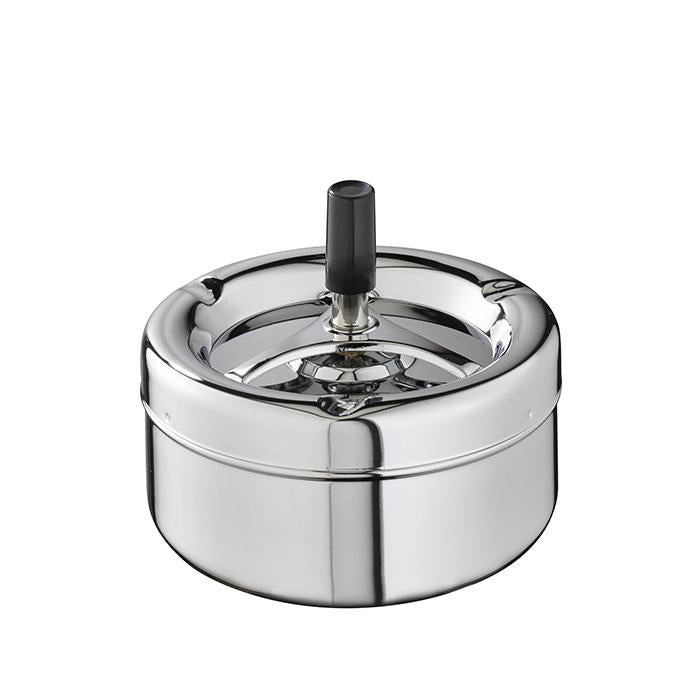 Silberner Aschenbecher mit Deckel.