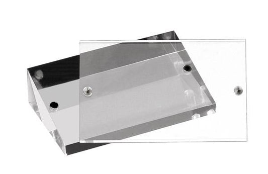 Acrylglas-Preisschildhalter mit Schrauben.