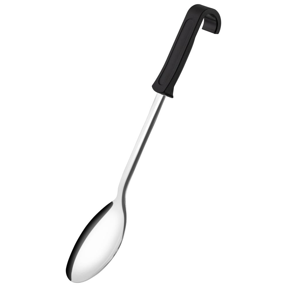 Löffel mit schwarzem Griff.