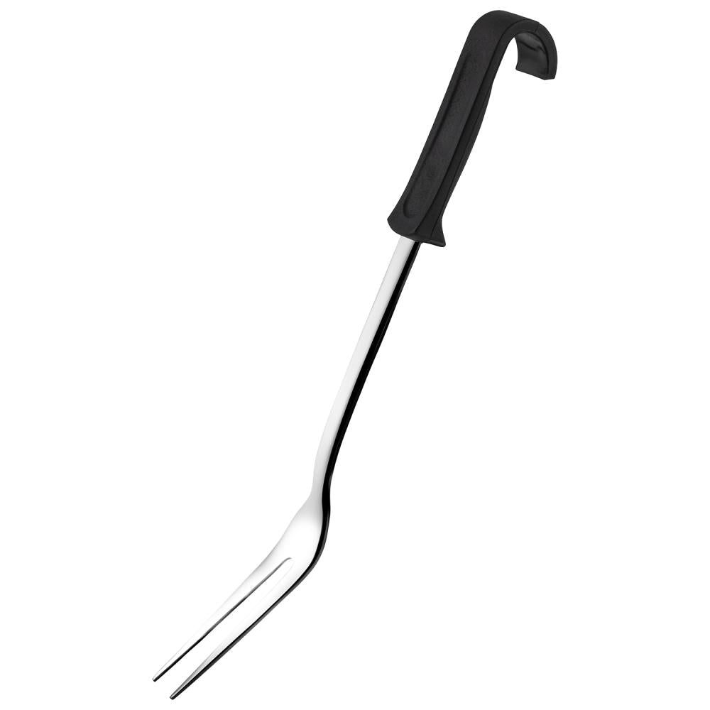 Fleischgabel mit schwarzem Griff.