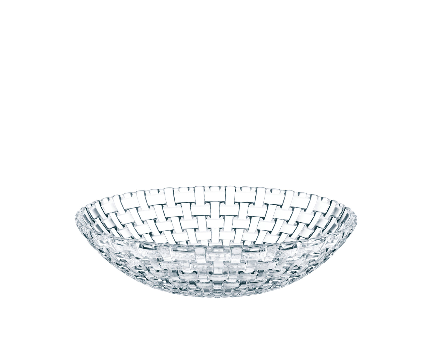 Glas-Schale mit geflochtenem Muster.
