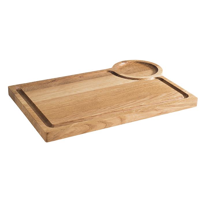 Holzbrett mit rundem Ausschnitt.