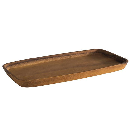 Rechteckiges Holztablett für Gastronomie.