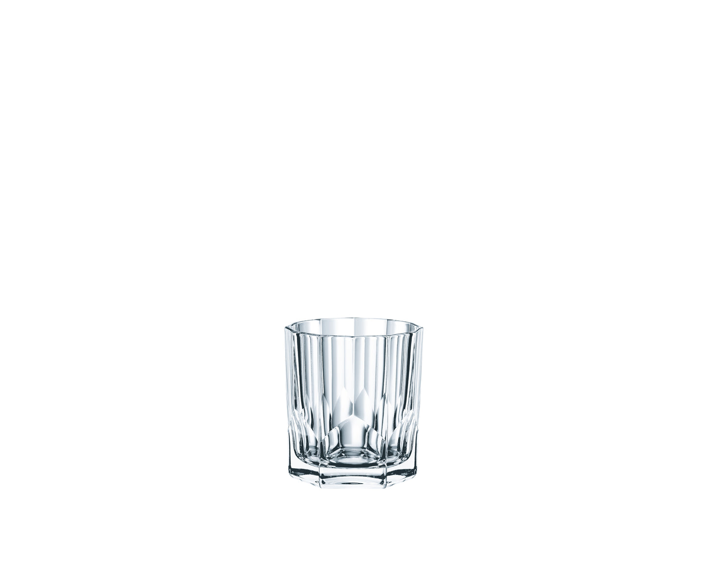 Klarglas-Glas mit Facettenschliff.