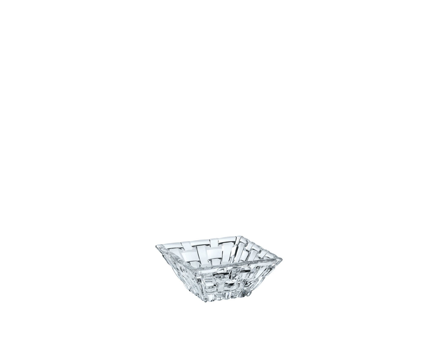 Kleine, quadratische Glasschale, transparent.
