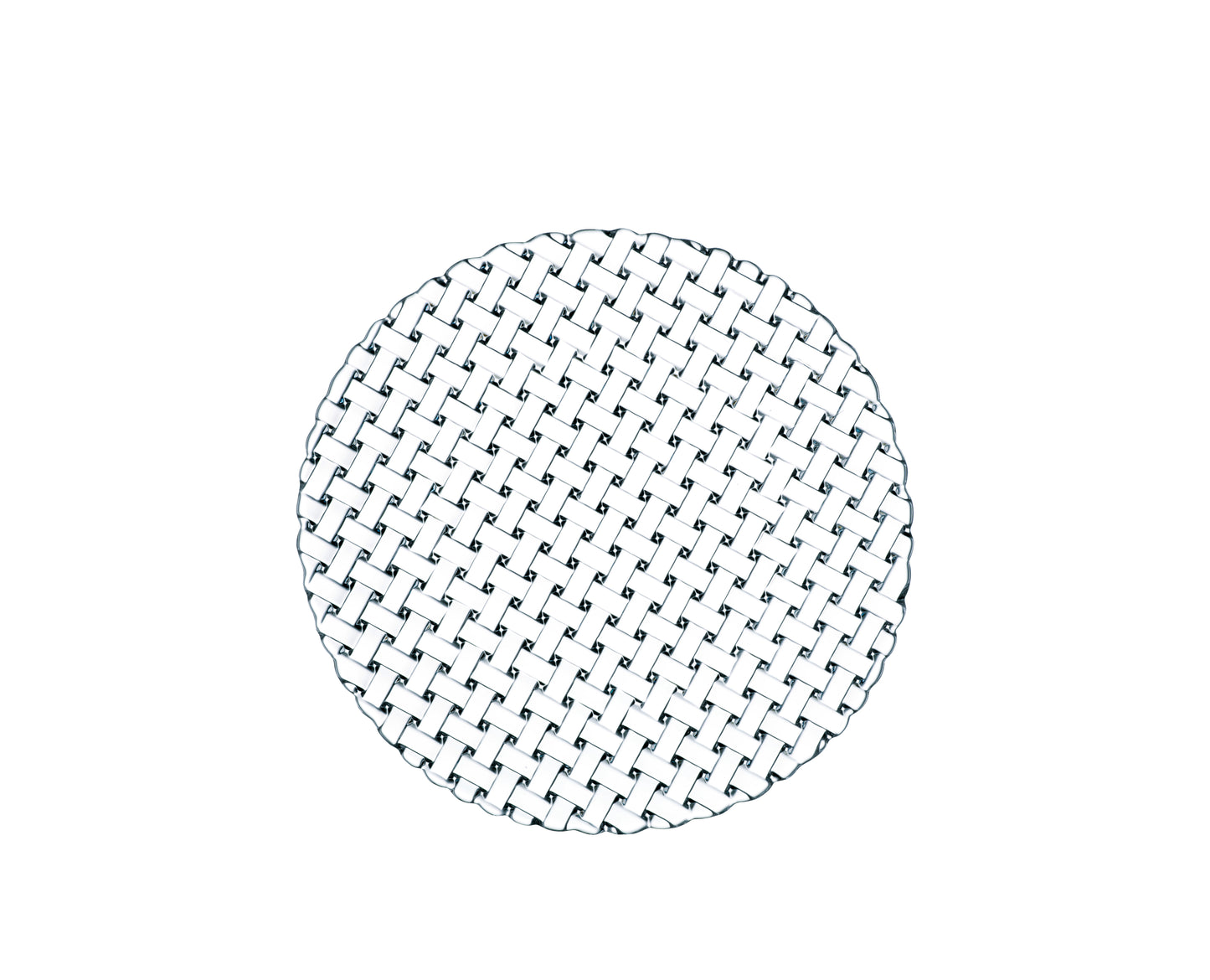 Rundes, geflochtenes Glasuntersetzer-Muster.