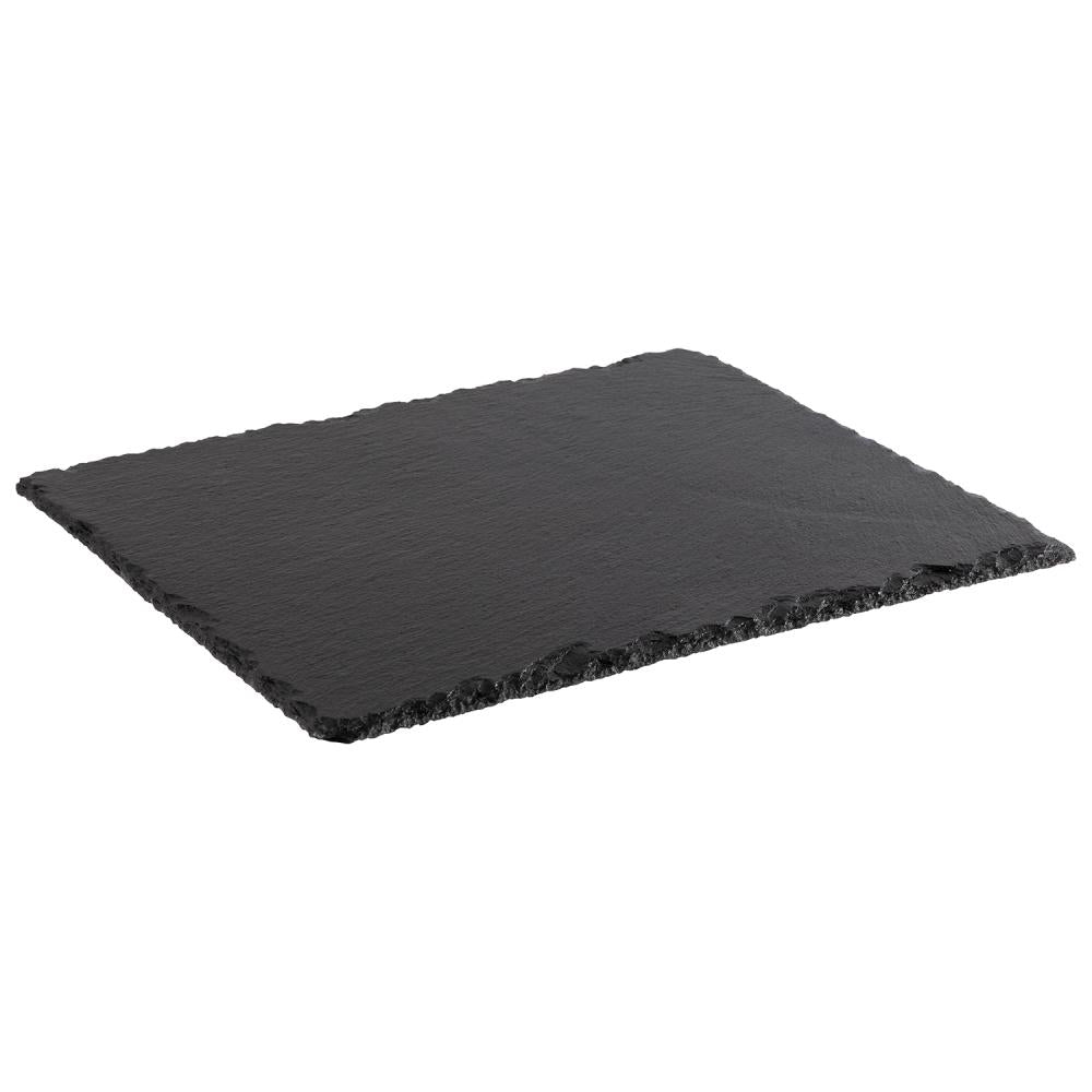 Schwarze Schieferplatte für Präsentation.