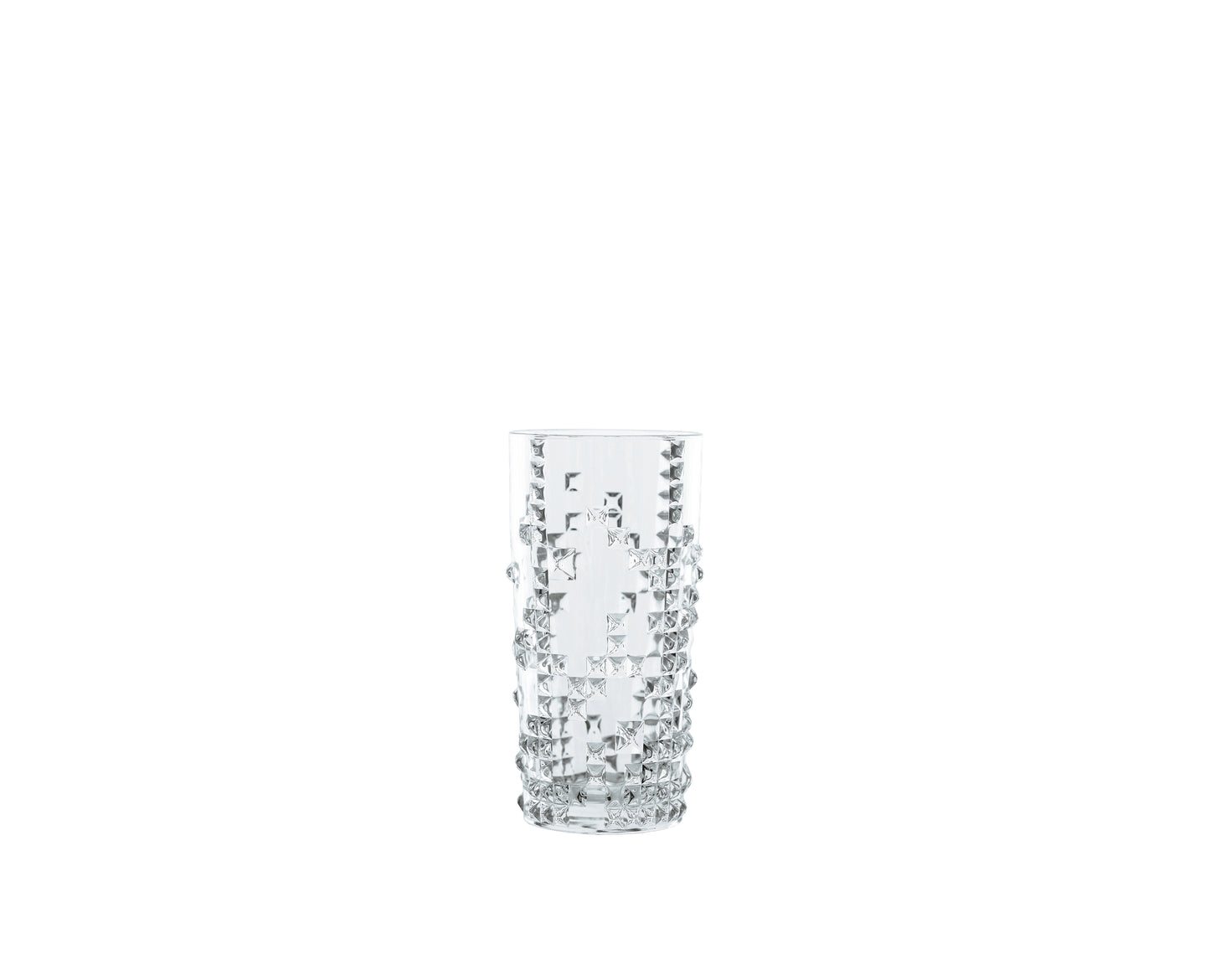 Glas mit strukturiertem Design.