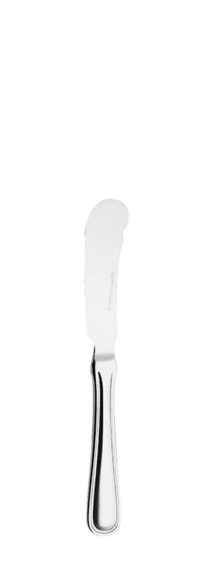 Buttermesser aus Edelstahl, glänzend.
