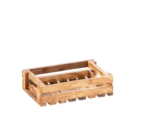 Holzkiste für Gastronomiebedarf, leer.