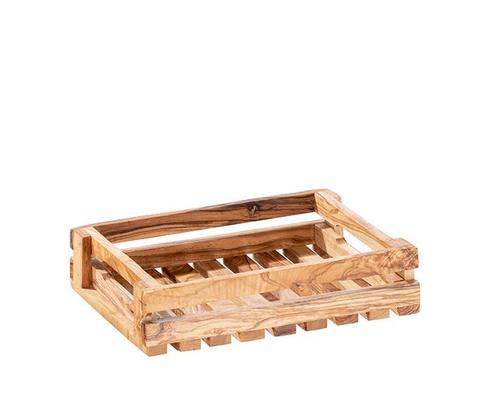 Holzkiste für Gastronomiebedarf.