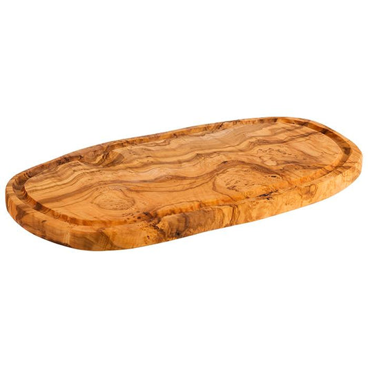 Holzbrett aus Olivenholz, oval.