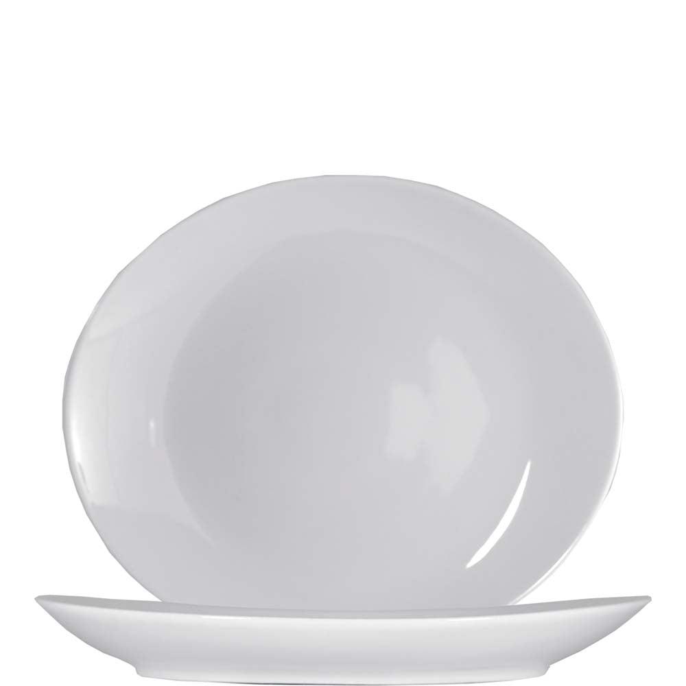 Weißer Teller und Schüssel Set.