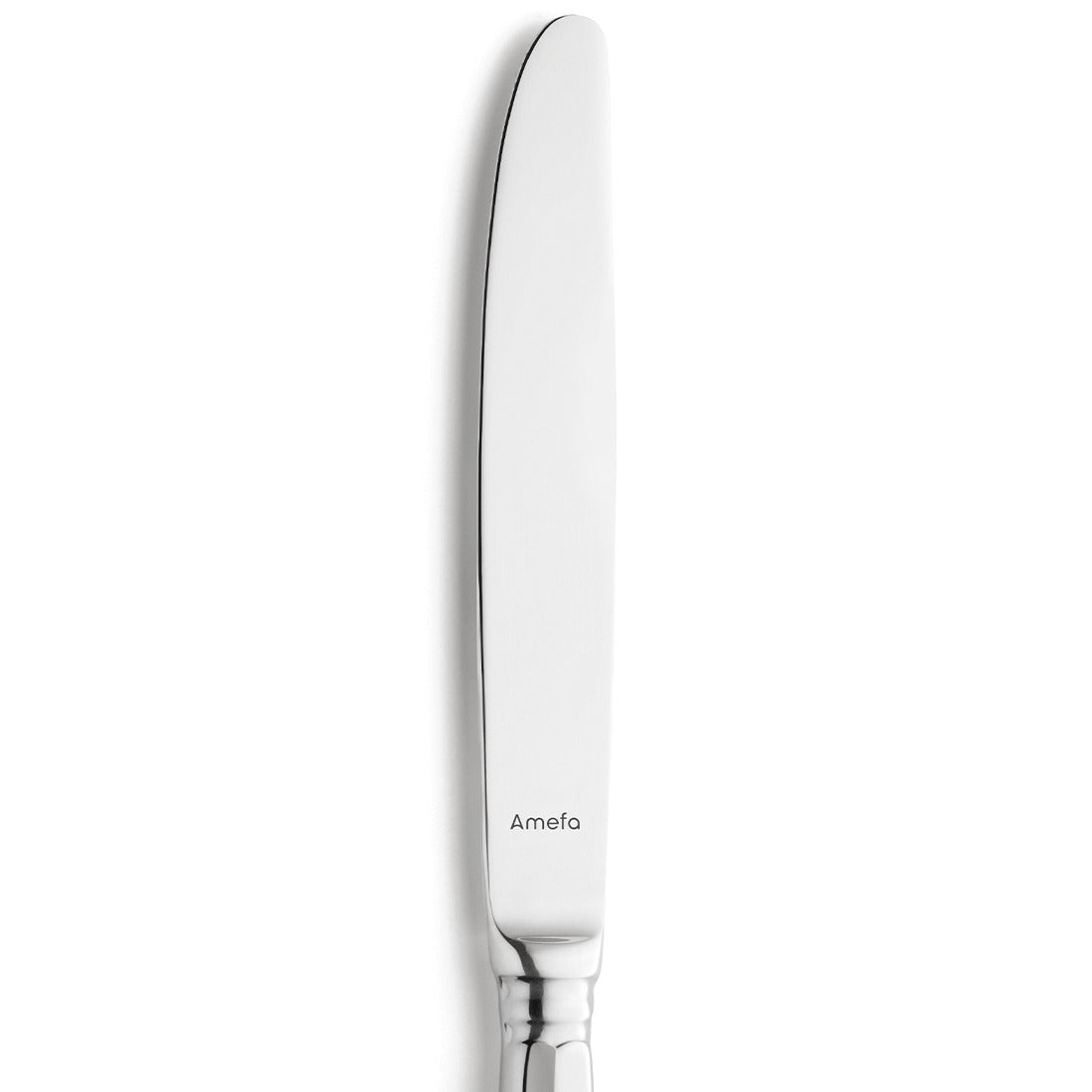 Silbernes Tafelmesser mit glattem Griff.