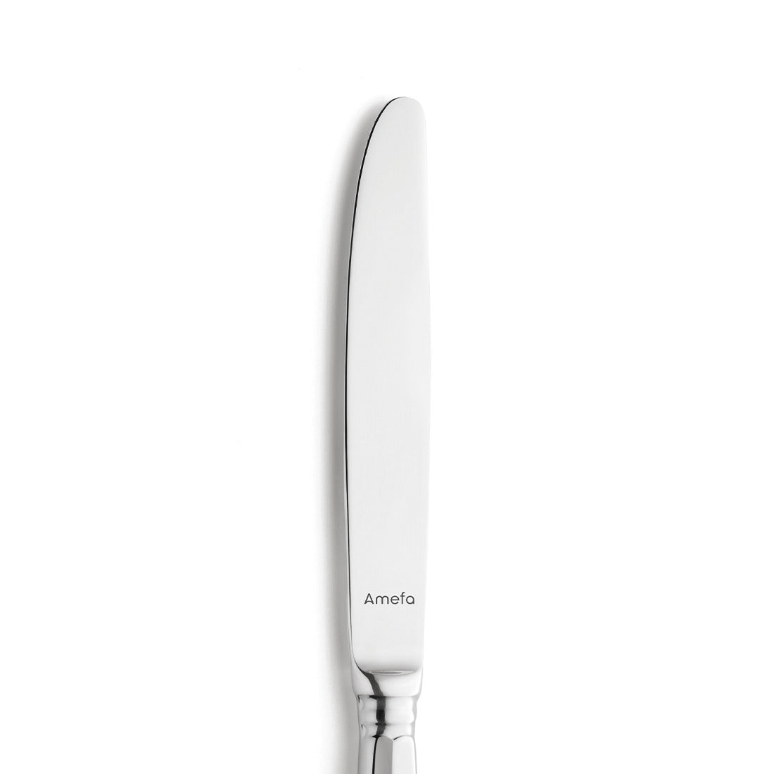 Silbernes Tafelmesser mit glattem Griff.