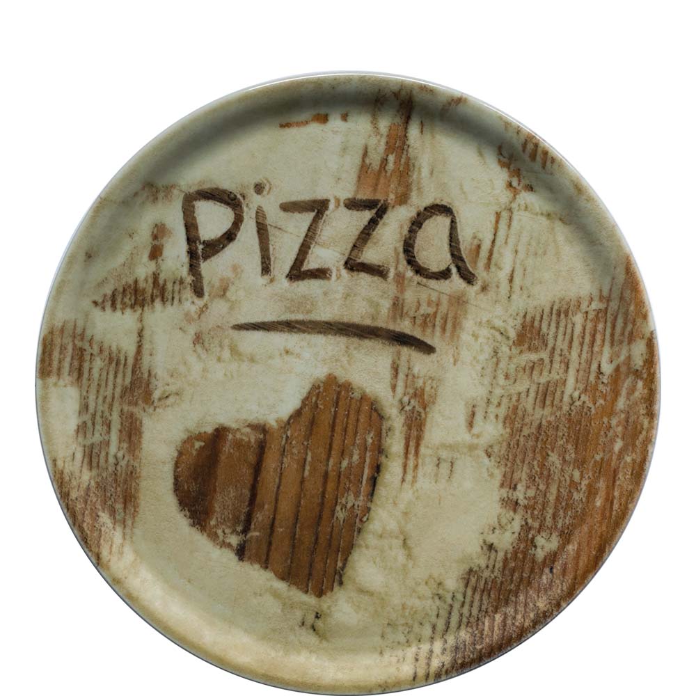Teller mit "Pizza" und Herz.