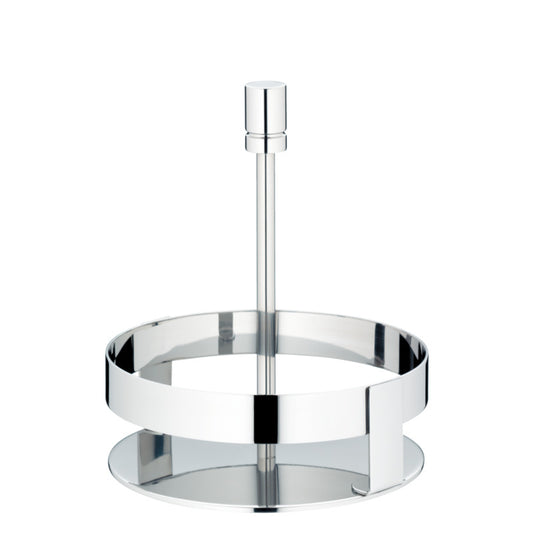 Silberner Serviettenhalter aus Metall.