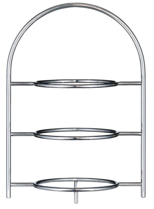 Dreistöckiger Metallplattenhalter leer.