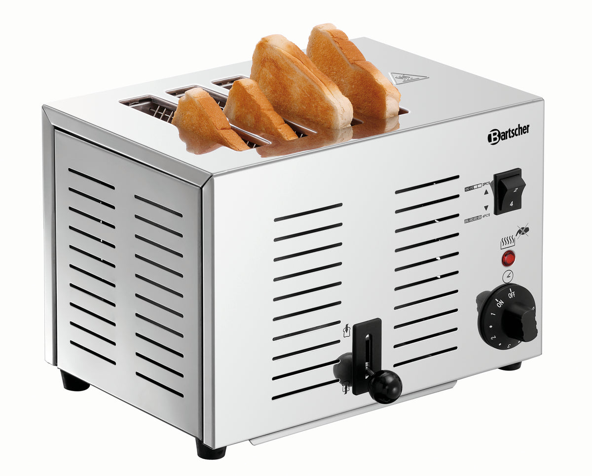 Toaster mit Toastscheiben oben.