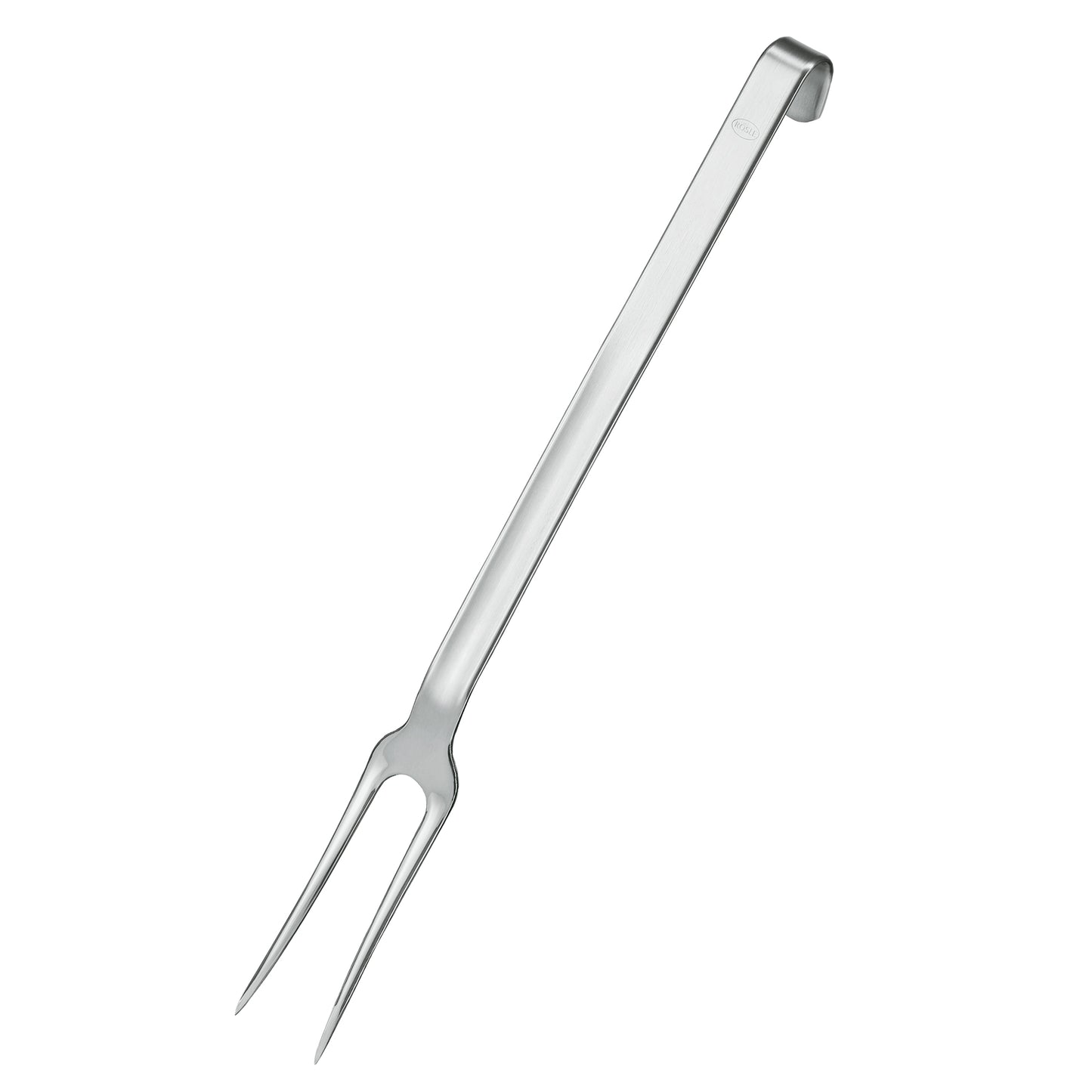 Metall-Küchengabel mit zwei Zinken.