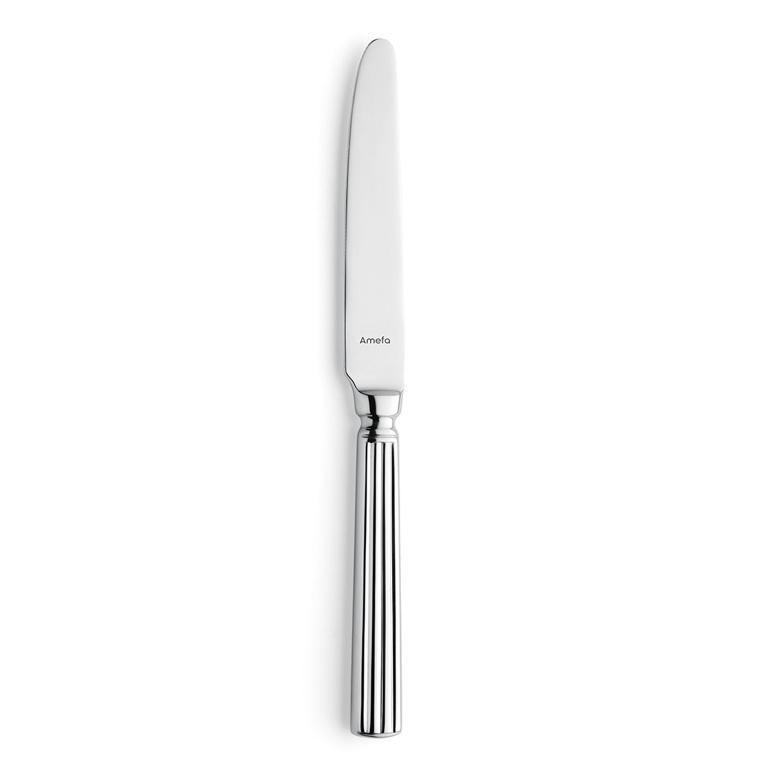 Silbernes Tafelmesser mit geriffeltem Griff.