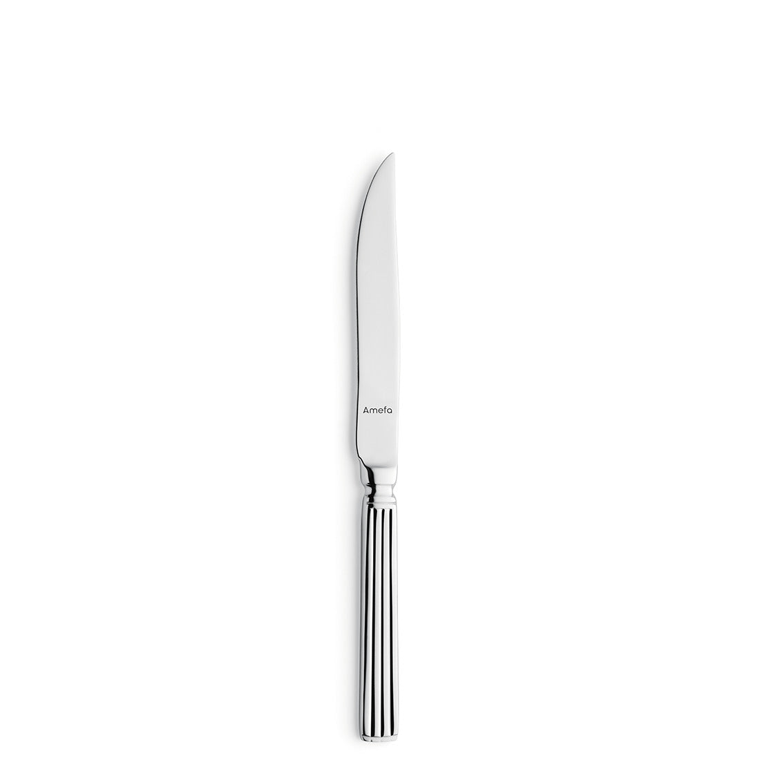 Silbernes Tafelmesser mit geriffeltem Griff.