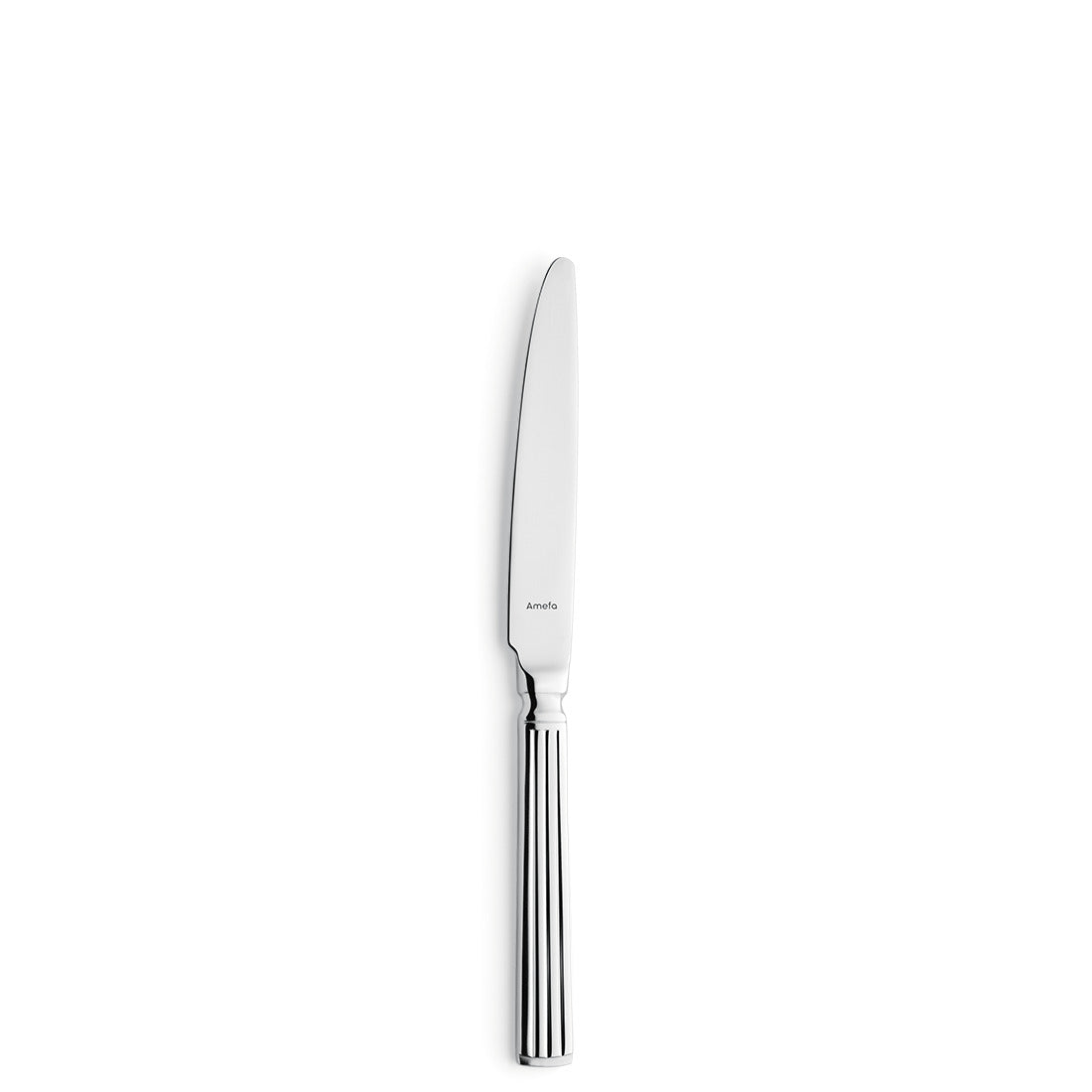 Silbernes Tafelmesser mit geriffeltem Griff.
