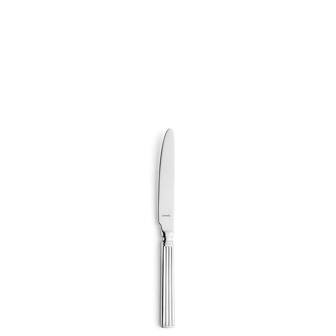 Silbernes Tafelmesser mit geriffeltem Griff.