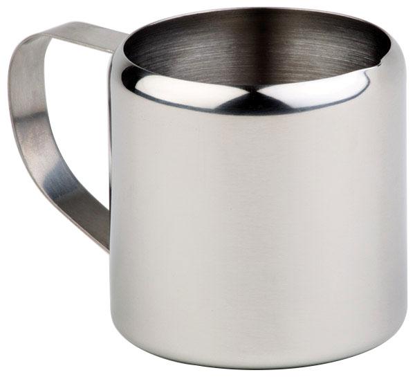 Edelstahlbecher mit Henkel.