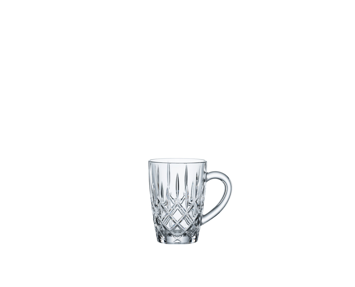 Kristallglas-Tasse mit Henkel.