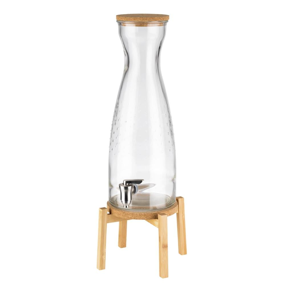 Glasgetränkespender mit Holzständer.