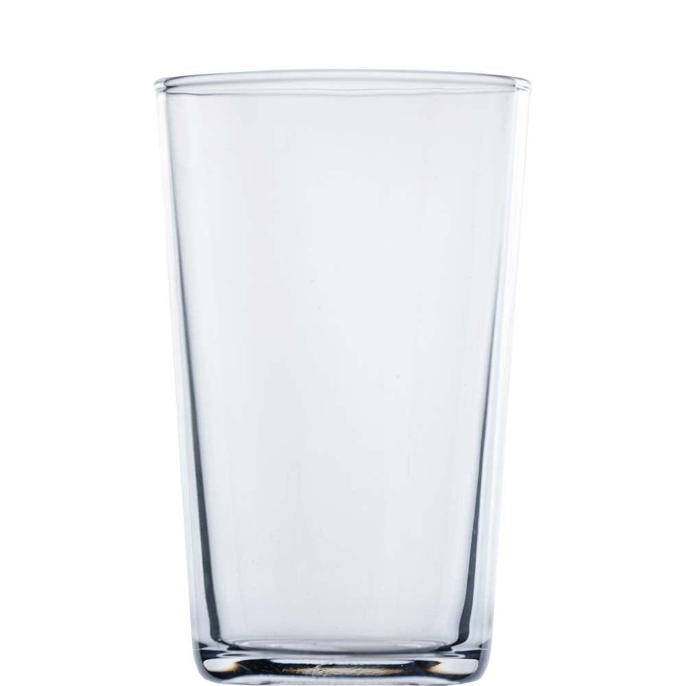 Transparentes Trinkglas, hohes Glas