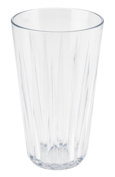 Klarglas-Longdrinkglas mit Rillenmuster.