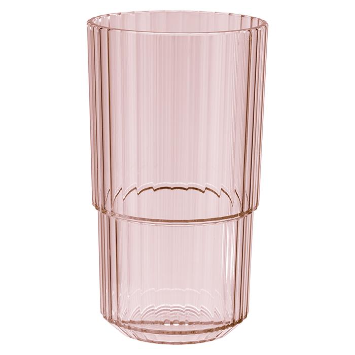 Rosa, gestapeltes Trinkglas, geriffelt.