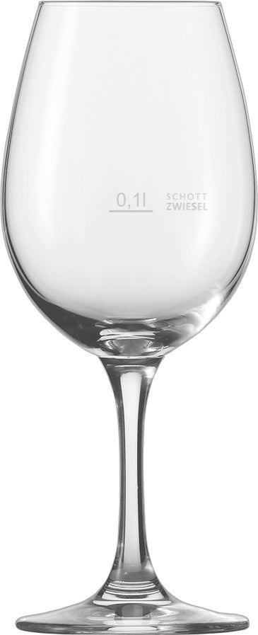 Weinglas mit Eichstrich 0,1L.