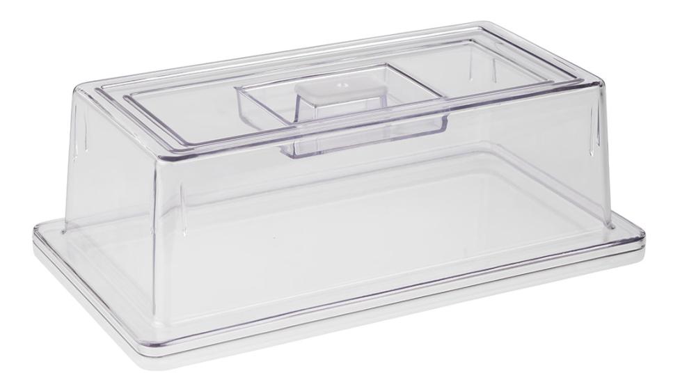 Transparente Abdeckhaube für Speisen.
