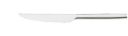 Silbernes Küchenmesser auf Weiß.