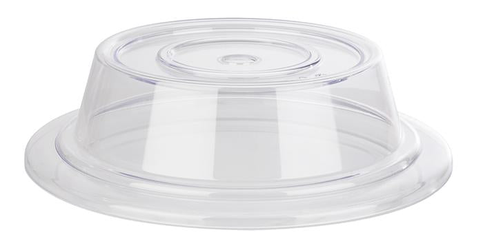 Transparente Kunststoff-Abdeckhaube für Teller.