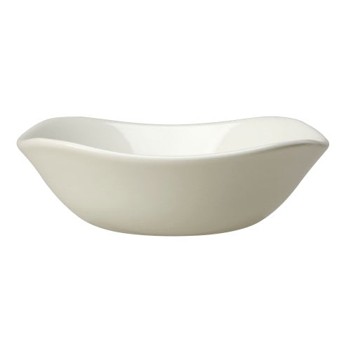 Weiße, ovale Servierschale.