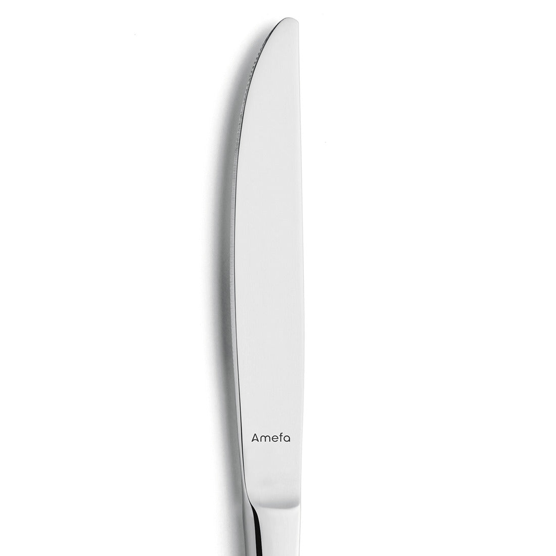 Silbernes Messer mit glattem Griff, Aufschrift.