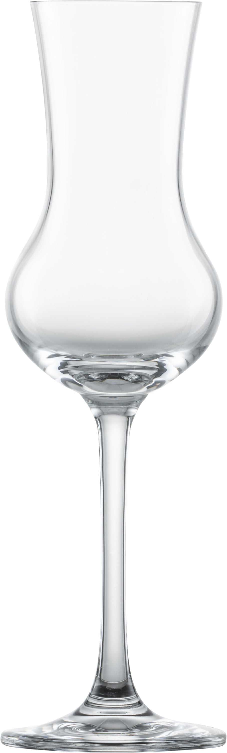 Klarglas Likörglas auf weißem Hintergrund.