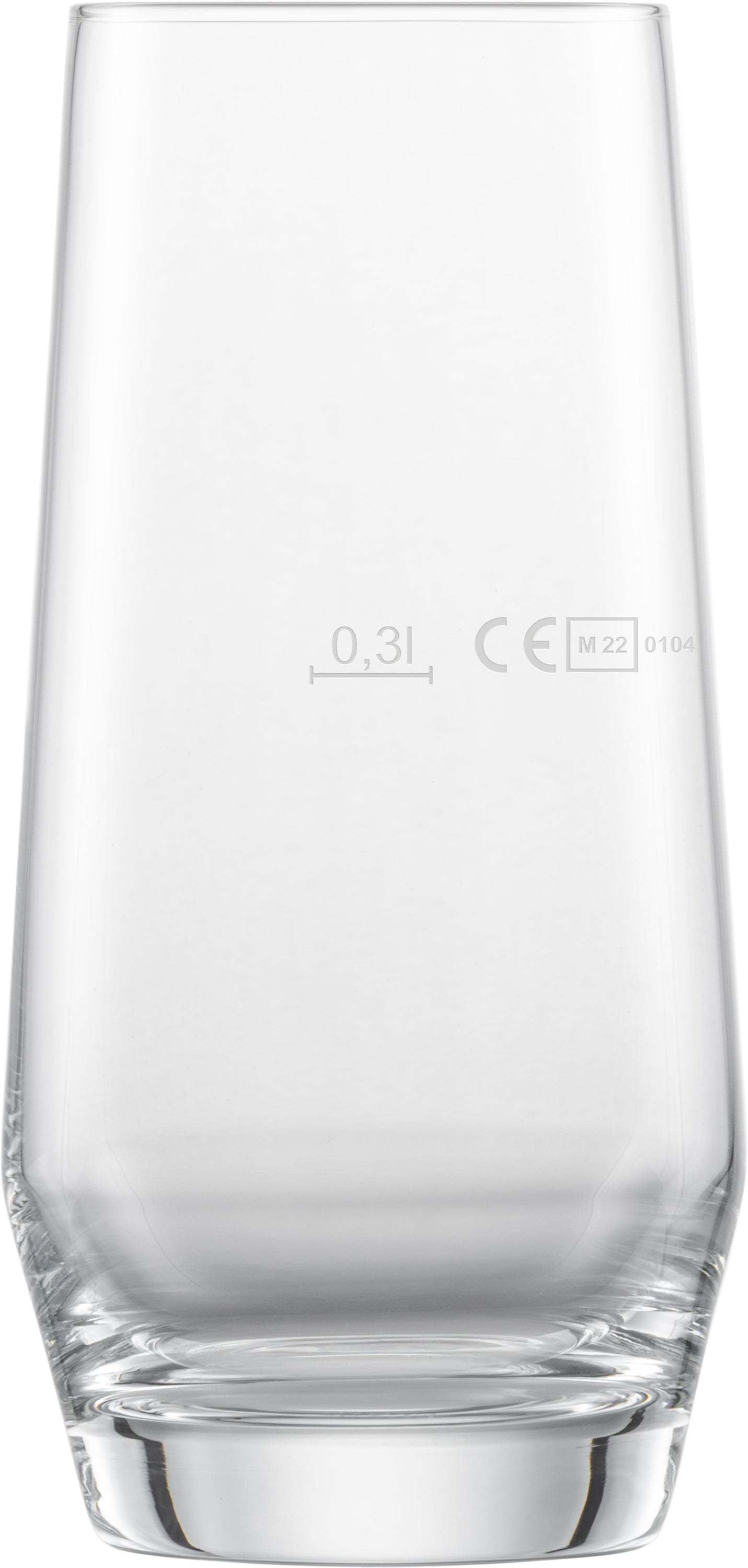 Leeres Glas mit Markierungen.