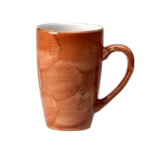 Braune Keramiktasse mit Henkel.
