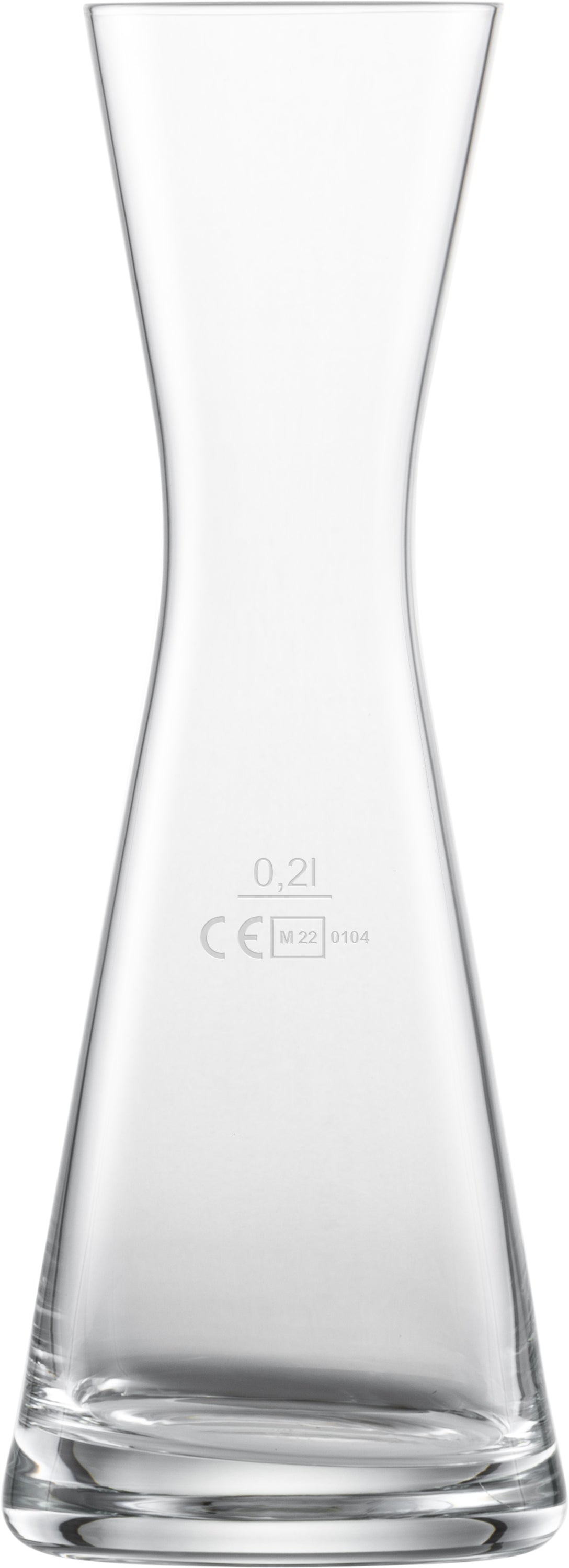 Glaskaraffe mit 0,2l Markierung.