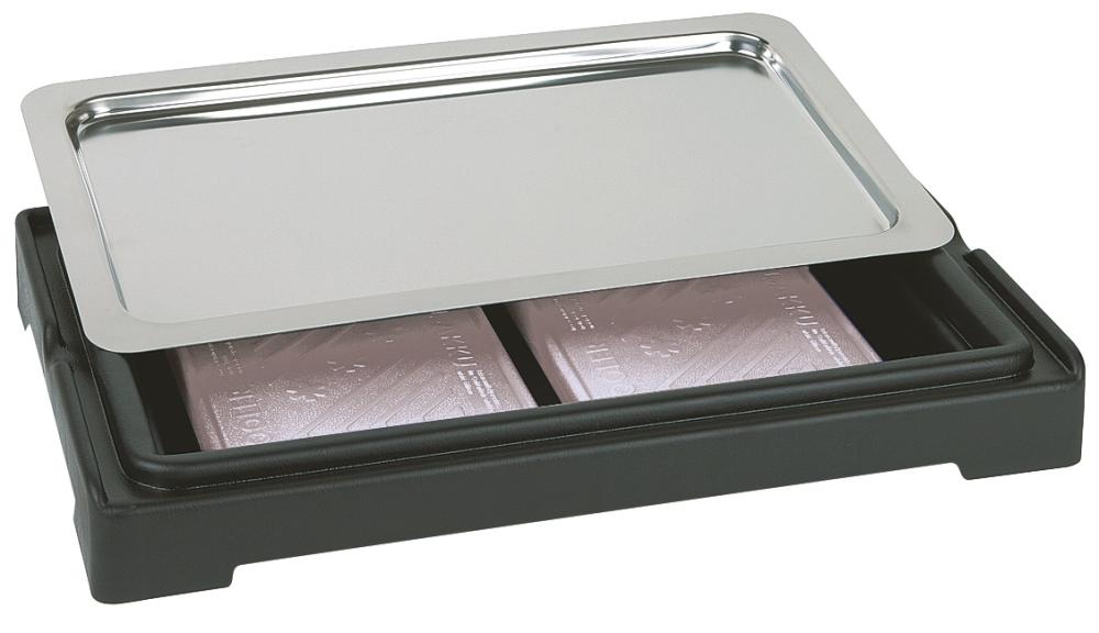 Thermobox mit Deckel und Kühlakkus.