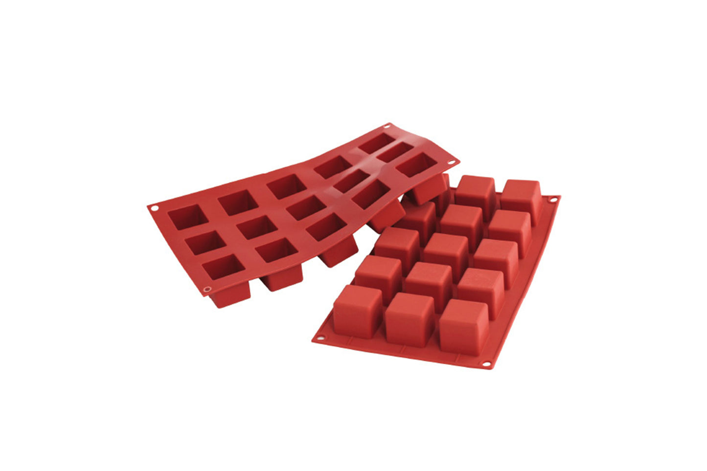 Rote Silikonformen für Gastronomie.